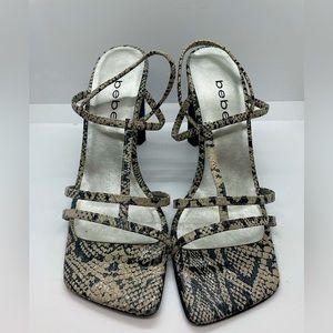 Y2K BEBE “Snakeskin” sling back heels size 9